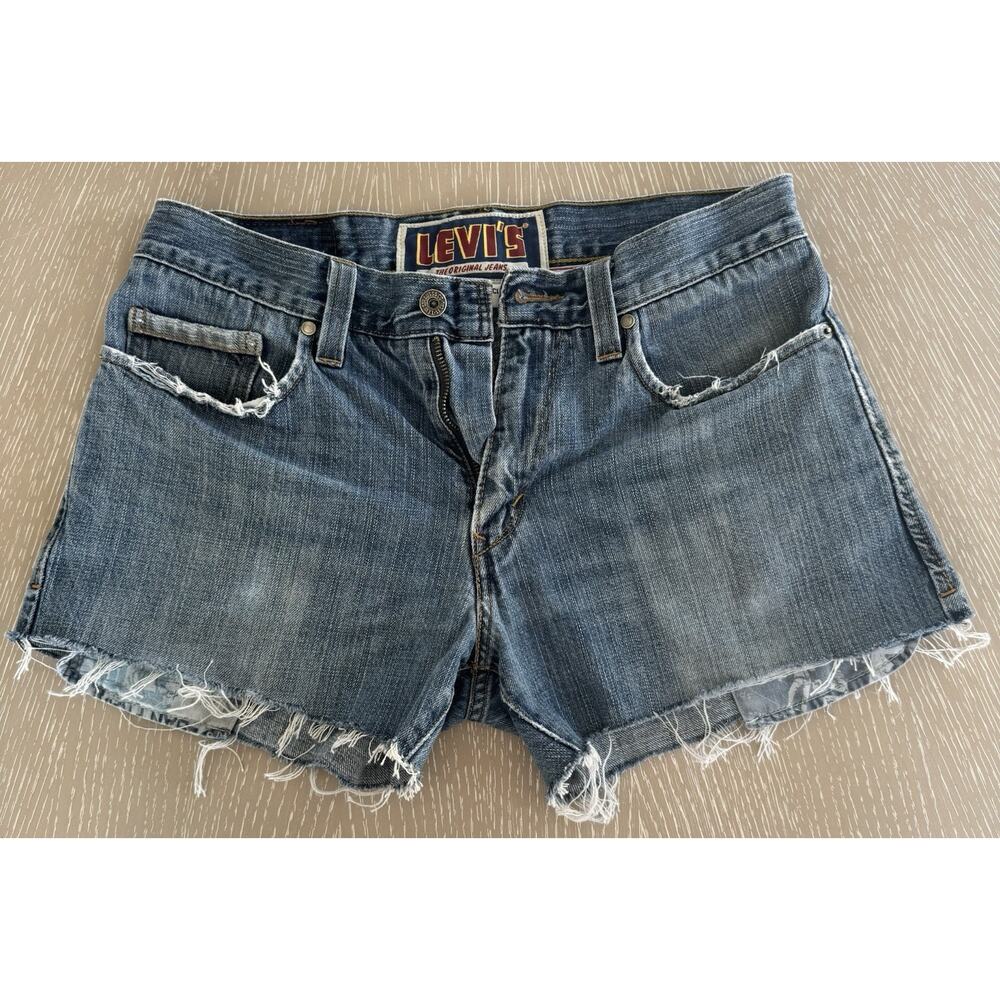 Levi’s 527 Men’s Denim Shorts W31 Hand Cut Frayed Low Rise Y2K Distressed Grunge